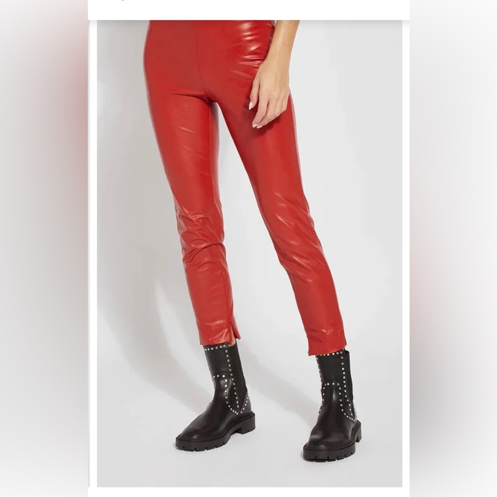 New Lysse faux leather burnt orange pants size XL